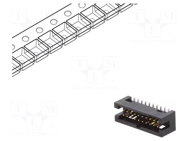 Connector: pin strips; socket; Minitek127®; male; PIN: 20; vertical AMPHENOL COMMUNICATIONS SOLUTIONS 20021221-00020C4LF