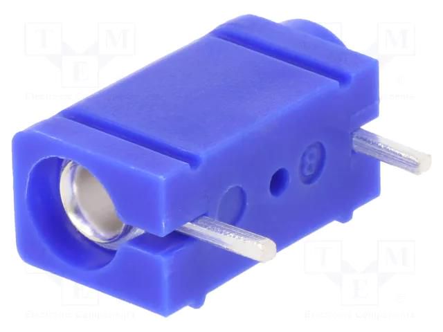 Connector: 4mm banana; socket; 10A; 250VDC; blue; silver plated DELTRON 571-0200