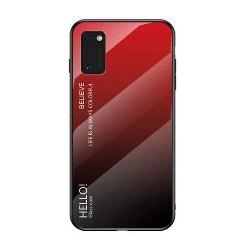 Gradient Glass Durable Cover with Tempered Glass Back Samsung Galaxy A41 black-red, Hurtel 9111201901971 9111201901971