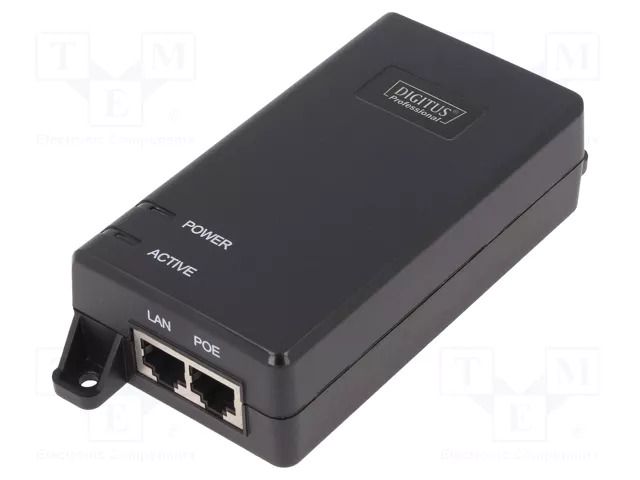 PoE power supply unit; IEC C6,RJ45 socket x2; active; 100m; 30W DIGITUS DN-95103-2
