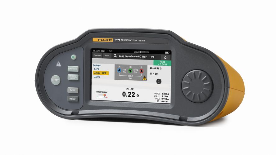 Fluke 1672 SCH FTT  Multifunction Installation Tester with TruTest Software Bundle, Fluke 1672 SCH FTT 0195112119617; 0195112119617