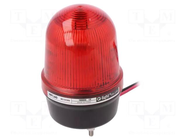 Signaller: lighting; red; MFL; 10÷30VDC; Light source: LED; IP65 QLIGHT MFL60-12/24-R