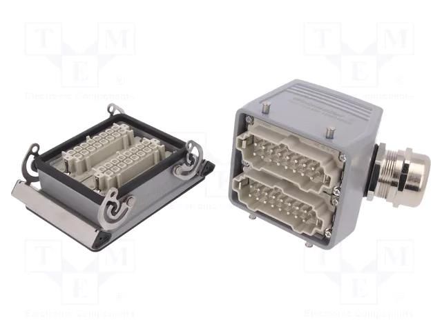 Connector: HDC; male + female; plug + socket,complete set; HE WEIDMÜLLER KIT-HE32.140