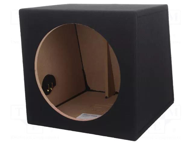 Car loudspeaker enclosure; MDF; black; 300mm; Øhole: 282mm; 30l BASSER OB.PW02.BK
