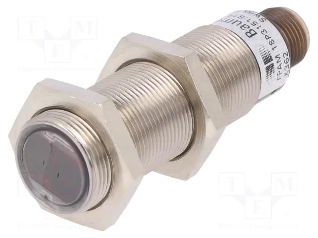 Sensor: photoelectric; Range: 0÷4m; PNP; DARK-ON; retro-reflective BAUMER FPAM18P3151/S14