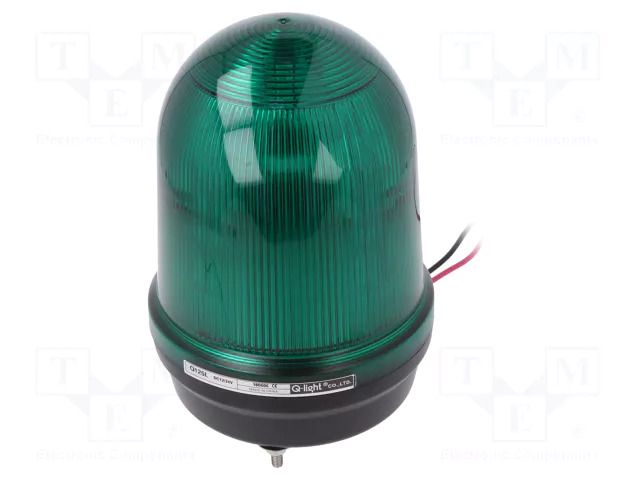 Signaller: lighting; flashing light,continuous light; green QLIGHT Q125L-12/24-G