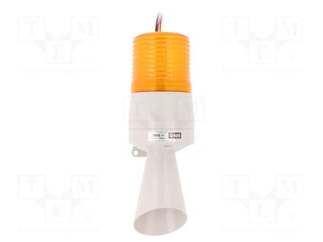 Signaller: lighting-sound; 24VDC; bulb; amber; IP54; Ø86x233mm QLIGHT S60ADB-24-A