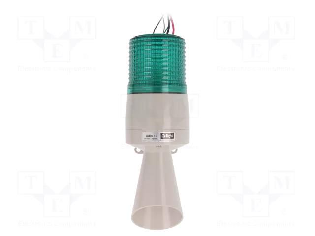 Signaller: lighting-sound; 24VDC; bulb; green; IP54; Ø86x233mm QLIGHT S60ADB-24-G