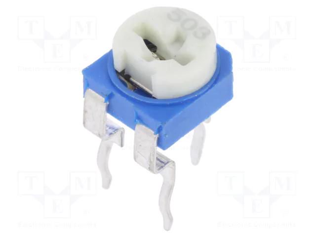 Potentiometer: mounting; single turn,horizontal; 50kΩ; 100mW SR PASSIVES RKT6V-50K