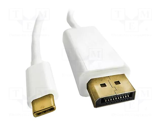 Adapter; DisplayPort 1.2,USB 3.1; DisplayPort plug,USB C plug QOLTEC QOLTEC-50413