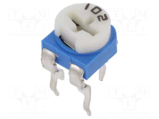 Potentiometer: mounting; single turn,horizontal; 1kΩ; 100mW; ±30% SR PASSIVES RKT6V-1K