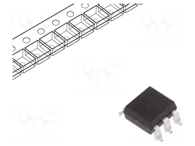 Optotriac; 5kV; zero voltage crossing driver; Gull wing 6; Ch: 1 EVERLIGHT EL3041S-TA