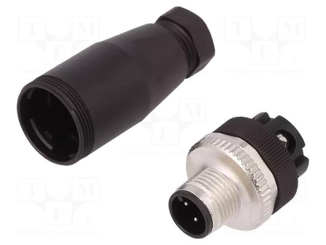 Connector: M12; plug; male; PIN: 4; external thread,threaded joint BINDER 99-0429-14-04