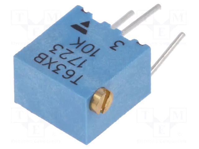 Potentiometer: mounting; multiturn; 10kΩ; 250mW; ±10%; linear; THT VISHAY T63XB10K