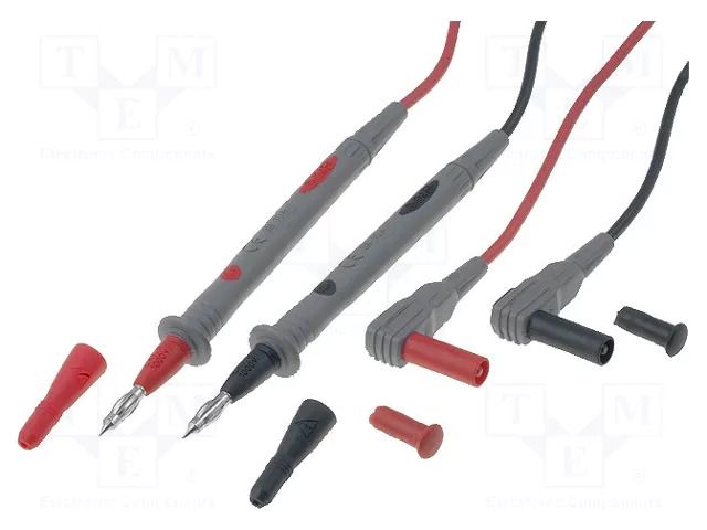 Test leads; Inom: 10A; Len: 1.2m; test leads x2; red and black AXIOMET AX-TLP-001