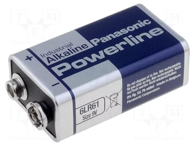 Battery: alkaline; 6F22; 9V; non-rechargeable PANASONIC BAT-6F22L