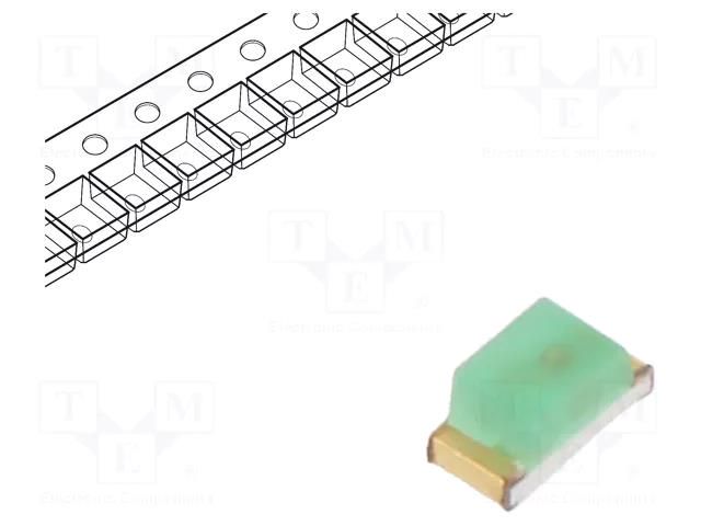 LED; green; SMD; 0603; 3÷8mcd; 2.2÷2.5VDC; 1.6x0.8x0.75mm; 160° KINGBRIGHT ELECTRONIC KPT-1608SGD