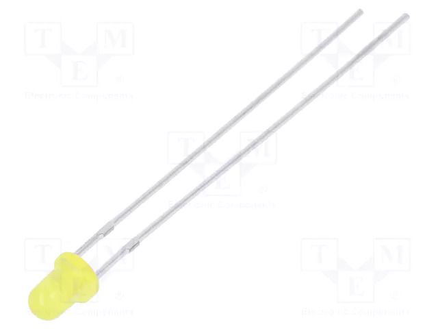 LED; yellow; 3mm; 210÷350mcd; 60°; Front: convex; 1.6÷2.4VDC LUCKYLIGHT LL-304YD2C-1B-L38