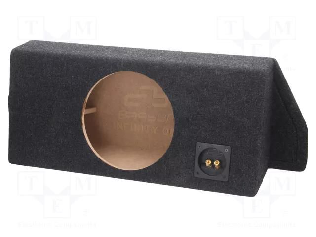 Car loudspeaker enclosure; MDF; black melange; 250mm; Infiniti BASSER OBGL.INFINITI.01