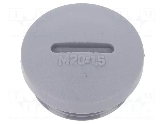 Stopper; M20; 1.5; polyamide; dark grey; Thread: metric; 7mm; 10pcs. ALPHA WIRE HPM20-SL080