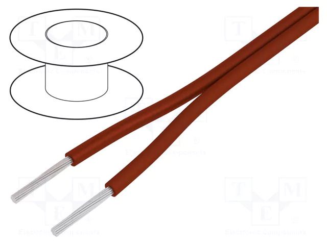 Wire; ÖLFLEX® HEAT 180 SiZ; 2x0.5mm2; Cu; stranded; silicone; red LAPP HEAT180SIZ2X0.5