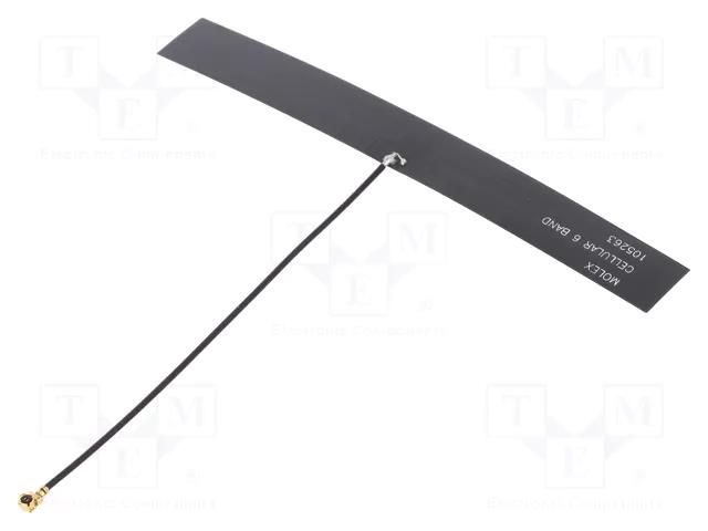 Antenna; 2G,3G,4G,GSM,LTE; 3dBi; linear; for ribbon cable; U.FL MOLEX 1052630001