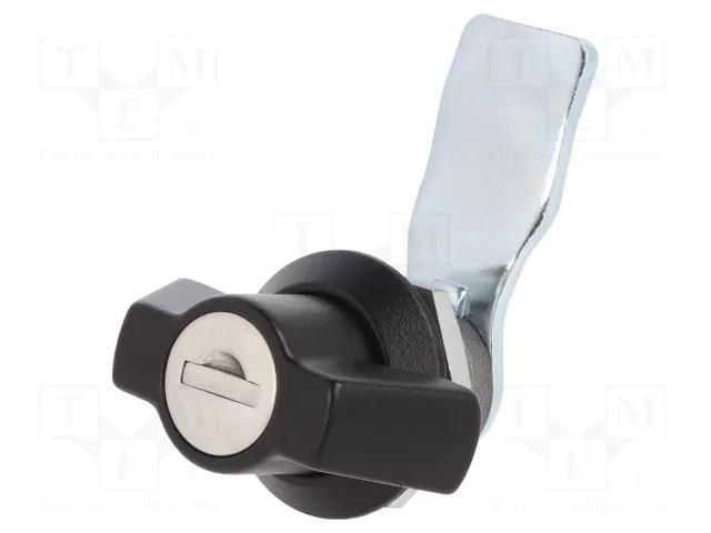 Lock; zinc and aluminium alloy; 21mm; black finish; Kit: key x2 RST ROZTOCZE 2.PM18.002-21