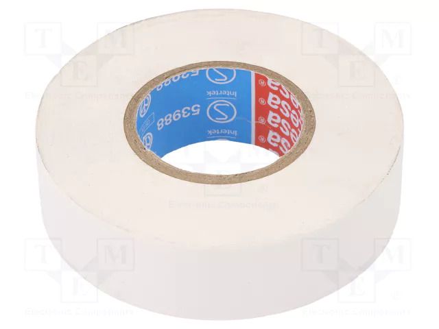 Tape: electrical insulating; W: 15mm; L: 10m; Thk: 0.15mm; white TESA 53988-15/10-WH