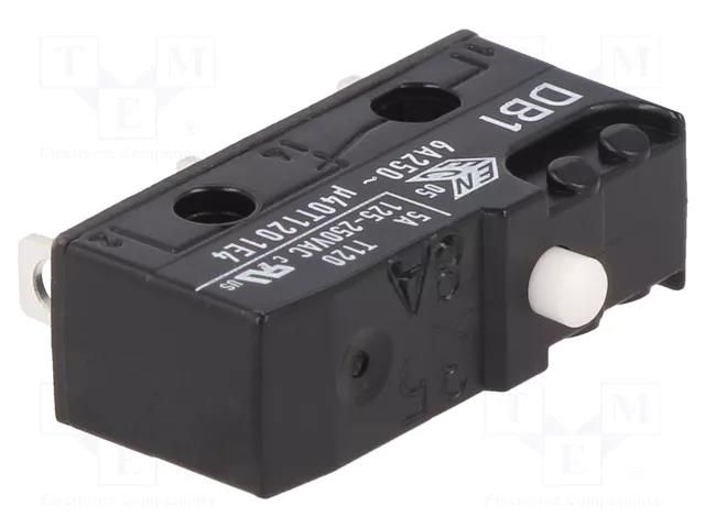 Microswitch SNAP ACTION; 6A/250VAC; 0.1A/80VDC; without lever ZF DB1C-A1AA