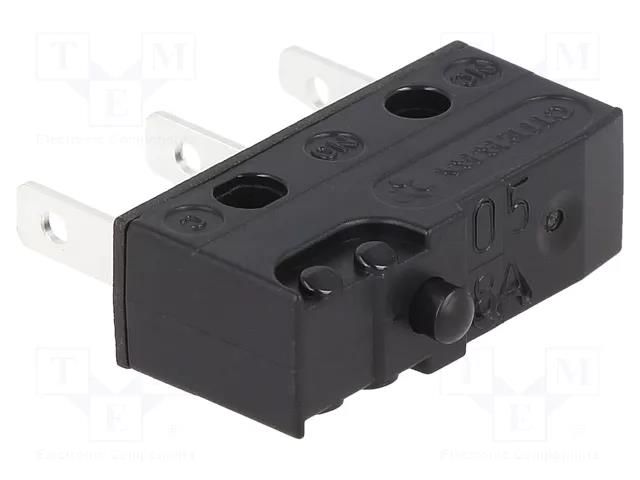 Microswitch SNAP ACTION; 10A/250VAC; 0.1A/80VDC; without lever ZF DB2C-B1AA