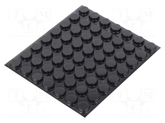 Self-adhesive foot; H: 3.6mm; black; polyurethane; Dim: Ø12.7mm 3M SJ5012/BK