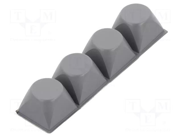 Self-adhesive foot; H: 13.2mm; grey; polyurethane; Bumpon 3M SJ5514/GY