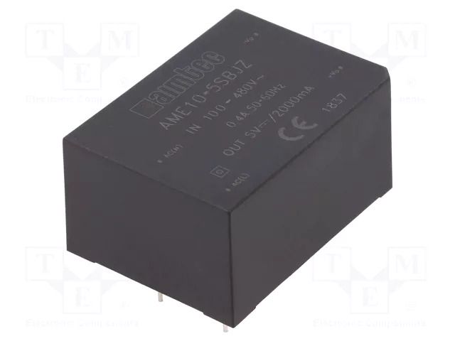 Converter: AC/DC; 10W; Uin: 90÷528VAC,100÷745VDC; Uout: 5VDC; 76% AIMTEC AME10-5SBJZ