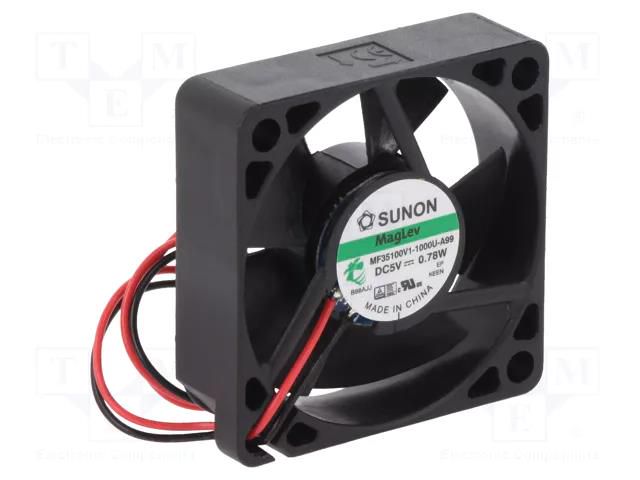 Fan: DC; axial; 5VDC; 35x35x10mm; 12.17m3/h; 28dBA; Vapo; 10000rpm SUNON MF35100V1-A99-A