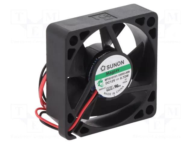 Fan: DC; axial; 12VDC; 35x35x10mm; 12.17m3/h; 28dBA; Vapo; 10000rpm SUNON MF35101V1-A99-A