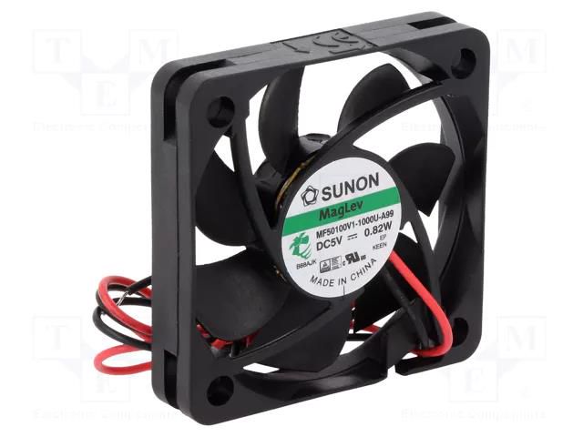 Fan: DC; axial; 5VDC; 50x50x10mm; 23.32m3/h; 30.7dBA; Vapo; 5800rpm SUNON MF50100V1-A99-A