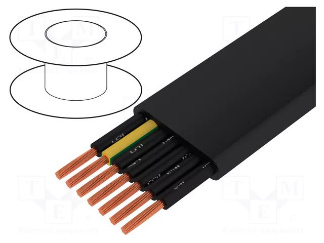Wire; H07VVH6-F; 7G6mm2; unshielded; 450V,750V; Cu; stranded; black TKD TKD-3000653