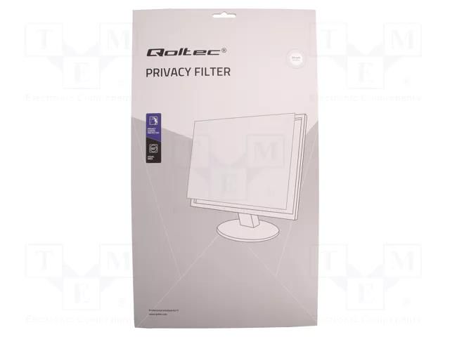 GDPR privacy filter; natural (transparent); Thk: 0.5mm; 22" QOLTEC QOLTEC-51056