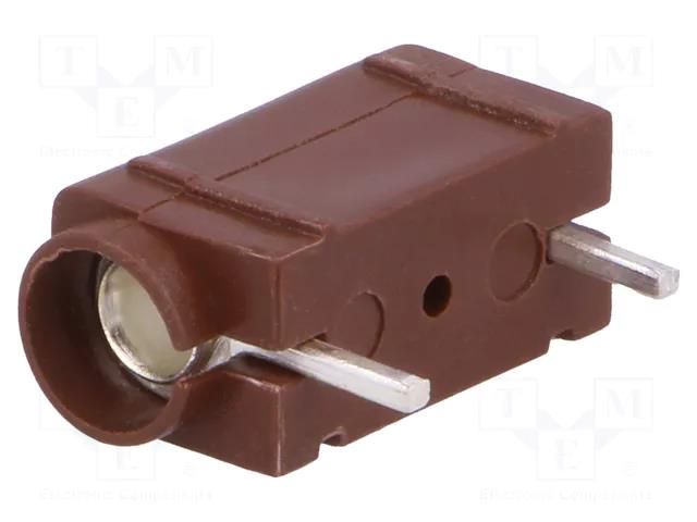 Connector: 4mm banana; socket; 10A; 250VDC; brown; silver plated DELTRON 571-0300