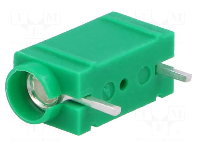 Connector: 4mm banana; socket; 10A; 250VDC; green; silver plated DELTRON 571-0400