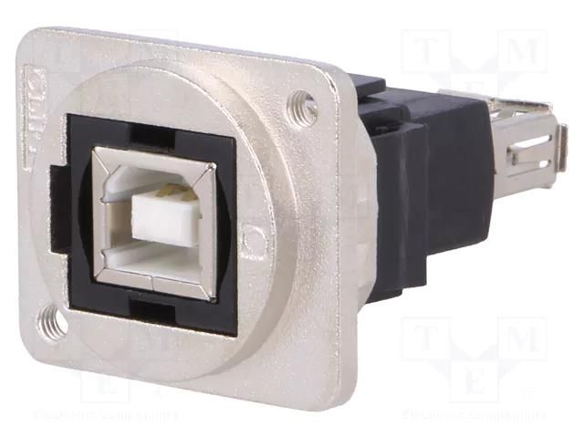 Adapter; USB A socket,USB B socket; FT; USB 2.0; metal; Thread: M3 CLIFF CP30207NM3