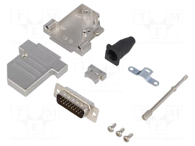 Connector: D-Sub; PIN: 26; plug; male; soldering; for cable; black ENCITECH DTSL15-SJSRGHDP26K