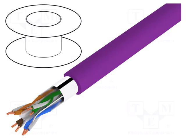Wire; F/UTP; 4x2x23AWG; 6; wire; Cu; Insulation: LSZH; violet; 500m DIGITUS DK-1624-VH-5