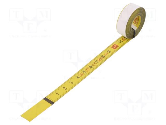 Measuring tape; L: 3m; Width: 13mm; steel; self-adhesive; measure MEDID MED.318-3