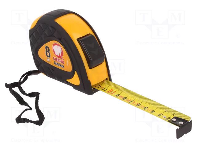 Measuring tape; L: 8m; Width: 25mm; ABS,rubber; measure MEDID MED.99308-8