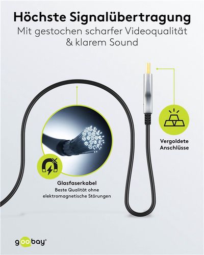 Kaabel HDMI-HDMI 40m (HDMI 2.1) optiline hübriid 8K @ 60 Hz/ 4K @ 120 Hz Goobay 65561 4040849655616