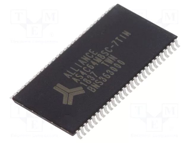 IC: DRAM memory; 512MbDRAM; 64Mx8bit; 3.3V; 133MHz; TSOP54 II ALLIANCE MEMORY AS4C64M8SC-7TIN