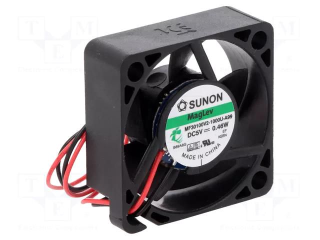 Fan: DC; axial; 5VDC; 30x30x10mm; 7.94m3/h; 21dBA; Vapo; 9500rpm SUNON MF30100V2-A99-A