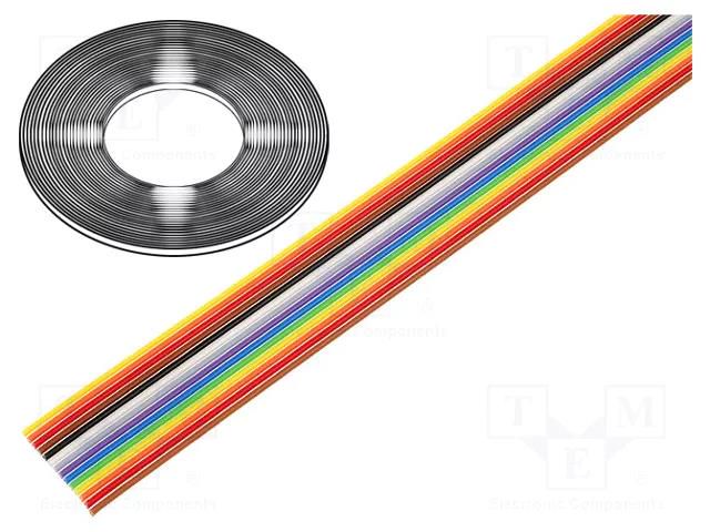 Wire: ribbon; 14x28AWG; 1.27mm; stranded; Cu; unshielded; PVC; 300V CONNFLY DS1058-14M28