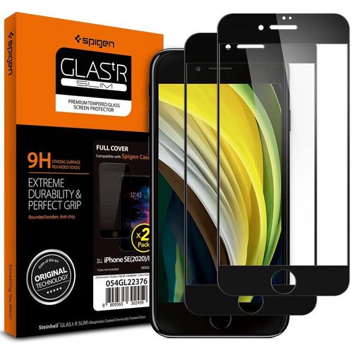 Spigen Glass FC Tempered Glass for iPhone 7 / 8 / SE 2020 / 2022 - Black 2 pcs., Spigen 8809710753181 8809710753181